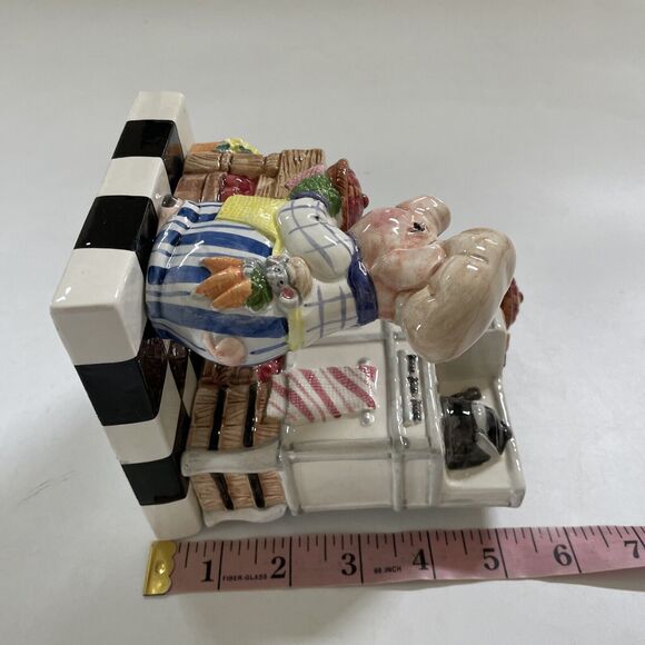 Vintage FITZ & FLOYD Napkin or Letter Holder 1993 RETRO Farmhouse Country - Picture 6 of 9